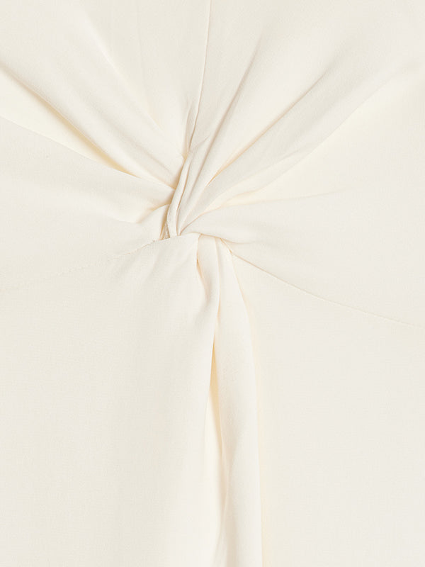 Pleated Solid Color Split-Joint Loose Raglan Sleeve Round-Neck Maxi Dresses