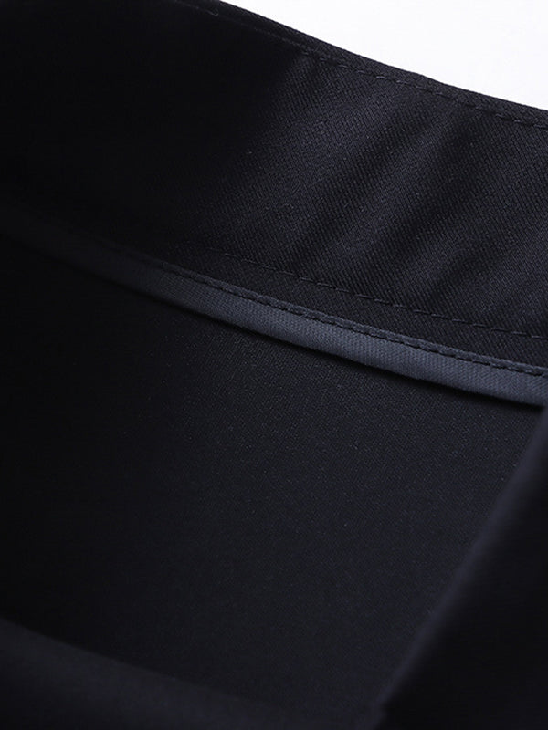 Pleated Solid Color Split-Joint A-Line High Waisted Skirts Bottoms