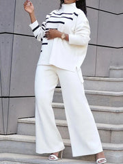 Solid Color Wide Leg Trousers Pants