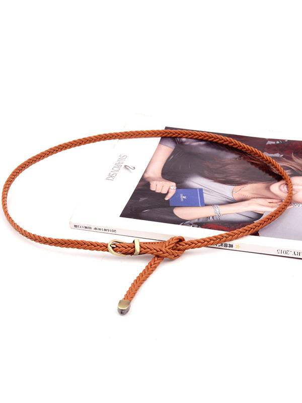 Urban Simple 13 Colors PU Weave Belt