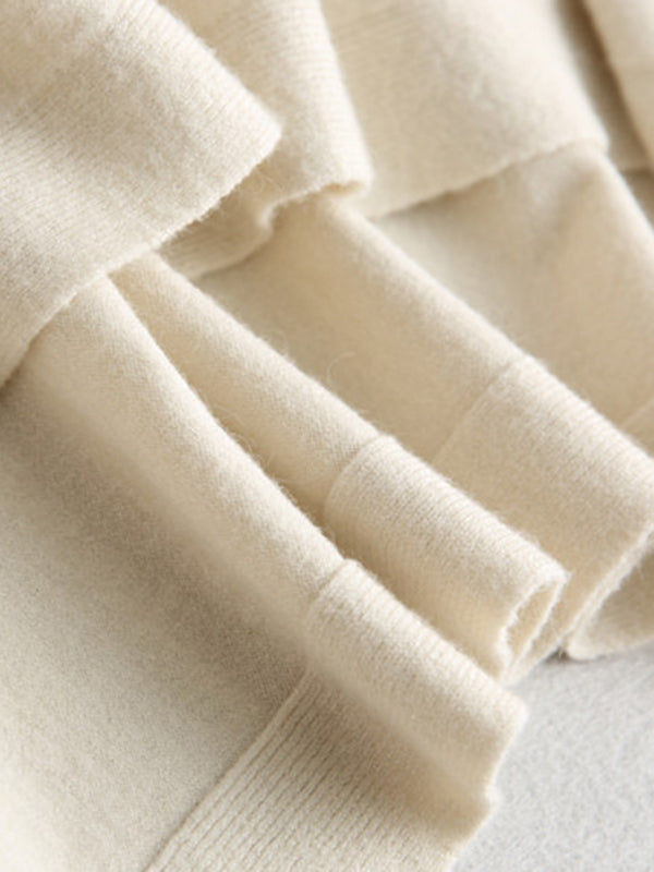 Solid Color Batwing Sleeves High-Low Boat Neck Sweater Pullovers Knitwear