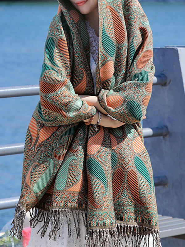 Keep Warm Tasseled Shawl&Scarf