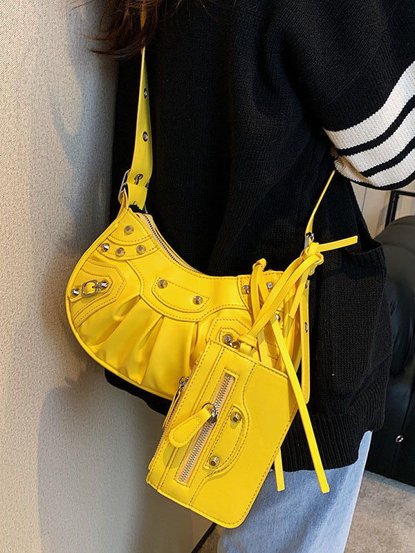 Rivet Zipper Crossbody Bags