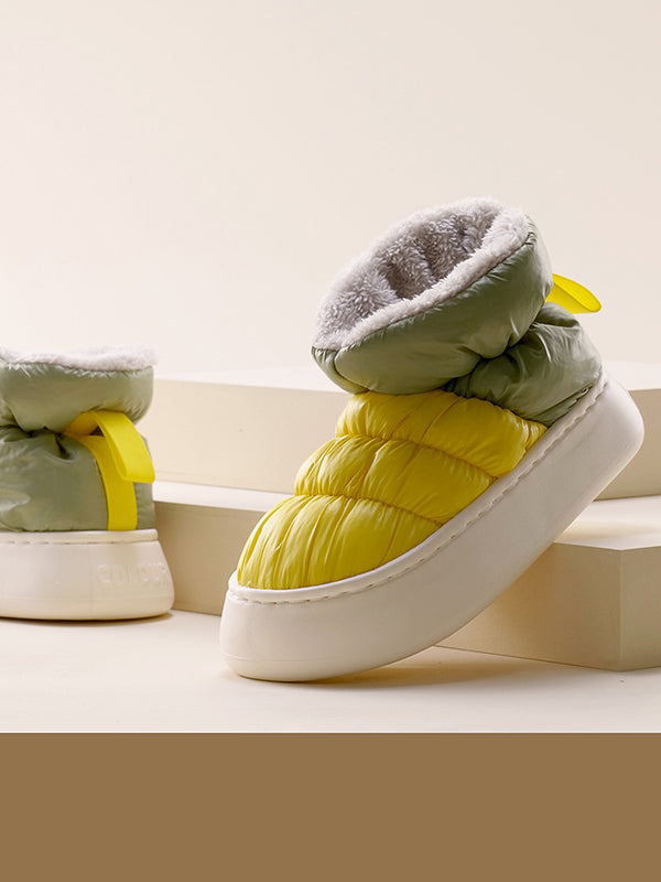 Casual Non-Slip Keep Warm Water Velvet Proof Contrast Color Booties