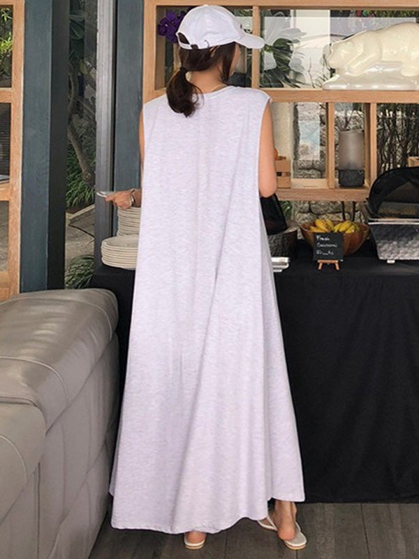 Casual Cotton Sleeveless Long Dress