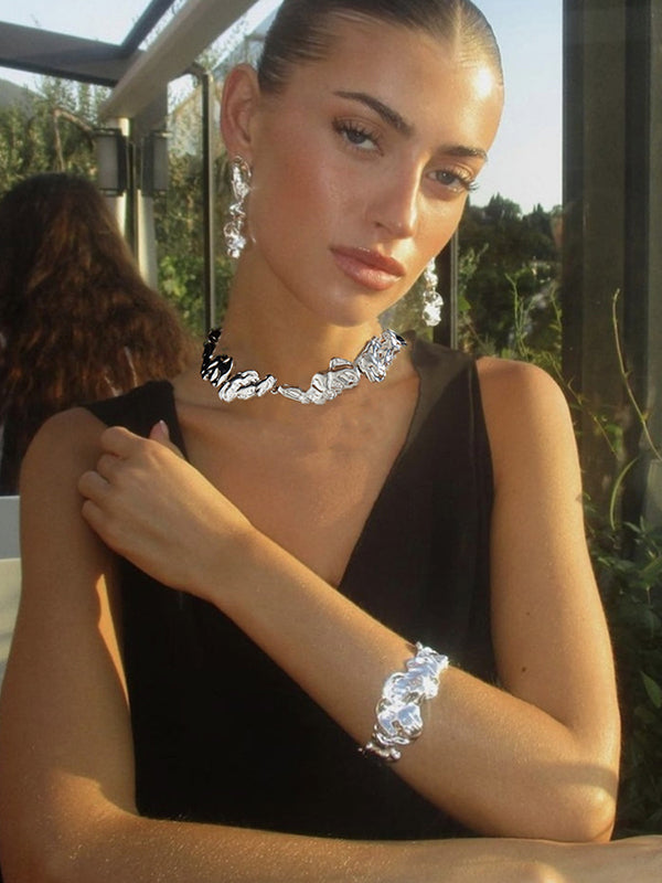 Geometric Solid Color Choker Necklace