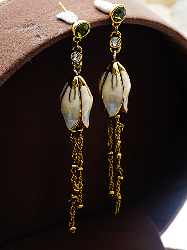 Flower Shape Tasseled Earrings Accessories