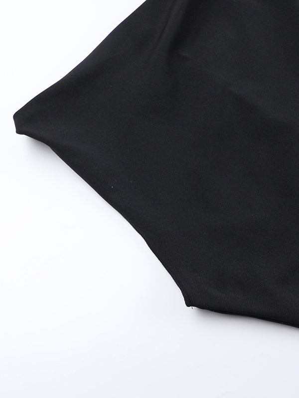 Asymmetric Solid Color Split-Joint Streamer Skinny Sleeveless One-shoulder Maxi Dresses Evening Dresses