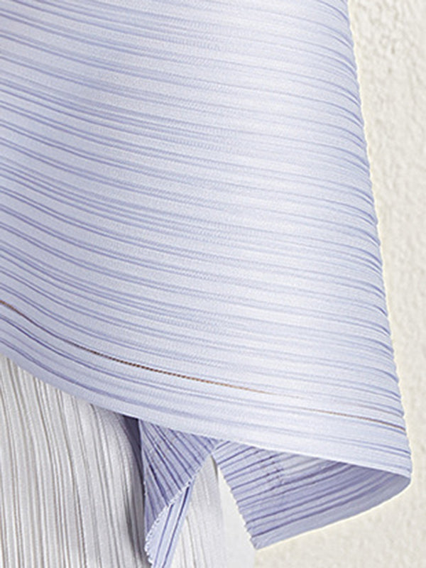 Cropped Sleeveless Pleated Round-Neck Vest Top