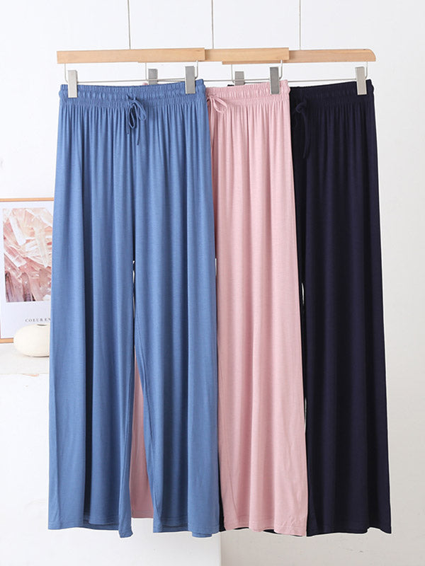 Solid Color Loose Modal Wide-Leg Casual Pants