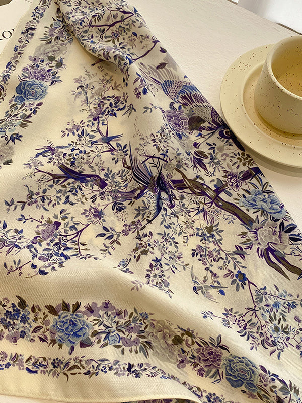Flower Print Keep Warm Scarf