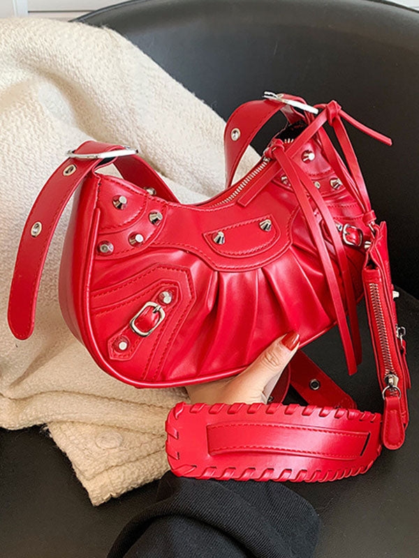 Rivet Zipper Crossbody Bags