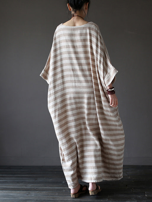 Vintage Loose Striped Dress