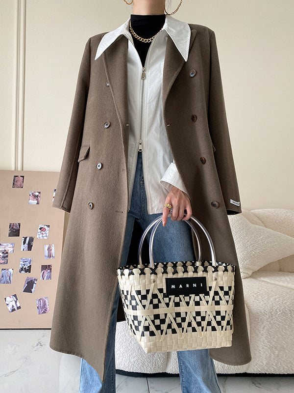 Long Sleeves Solid Color Zipper Lapel Collar Blouses