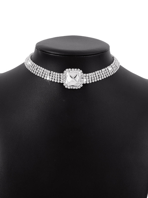 Geometric Rhine Stones Necklaces Accessories