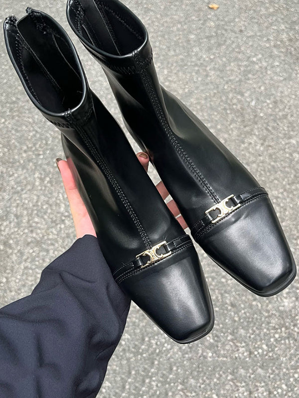Split-Joint Square-Toe Boots