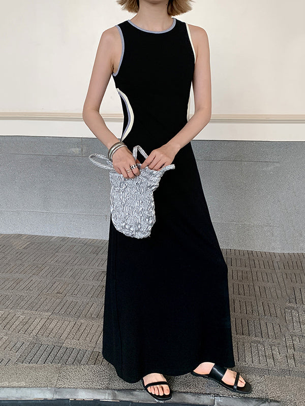 Split-Joint Bodycon Sleeveless Round-Neck Maxi Dresses