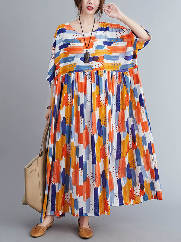 Original Print Round-Neck Dress
