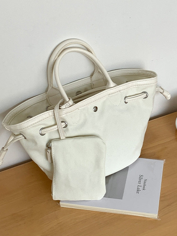 Drawstring Split-Joint Tote Bags Handbags
