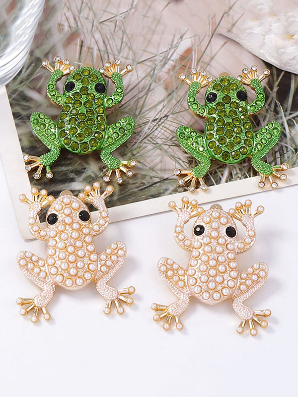 Animal Shape Rhinestone Shiny Earrings Accessories