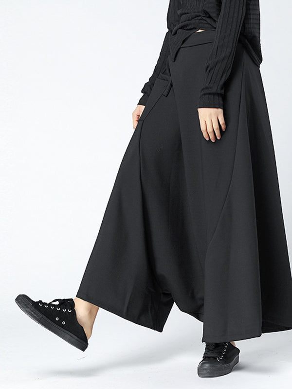Leisure High Waisted Loose Solid Color Pants