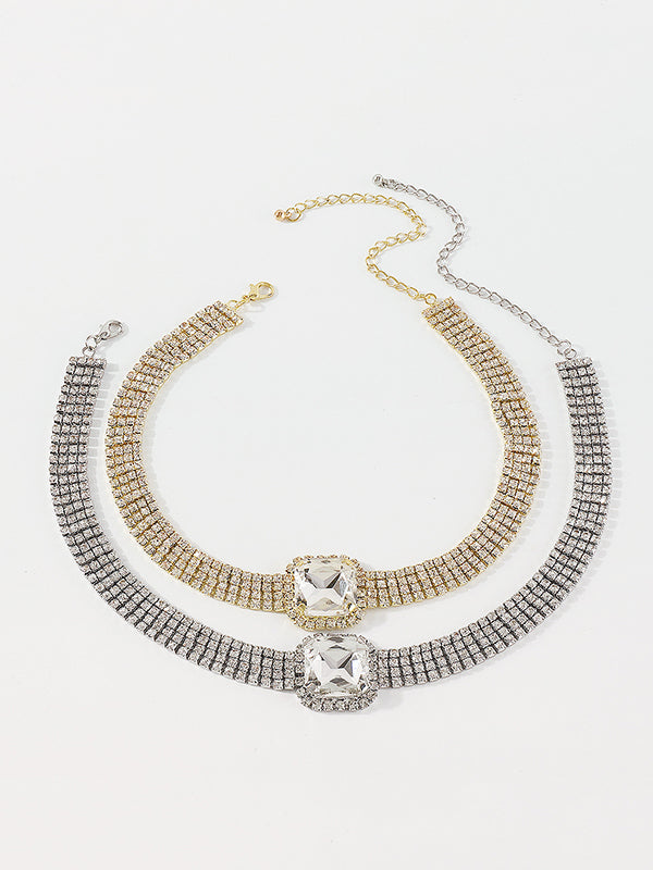 Geometric Rhine Stones Necklaces Accessories