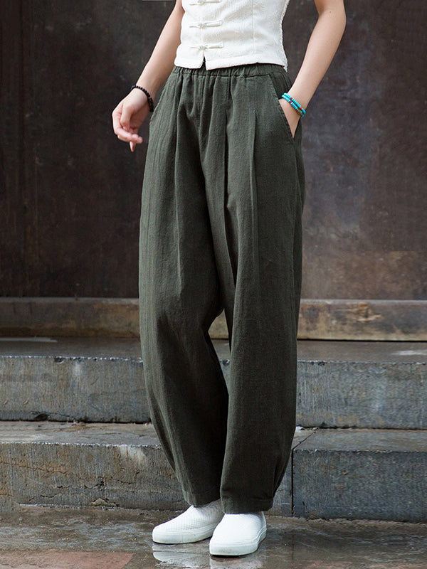 Solid Color Bloomers Trousers Casual Pants Bottoms