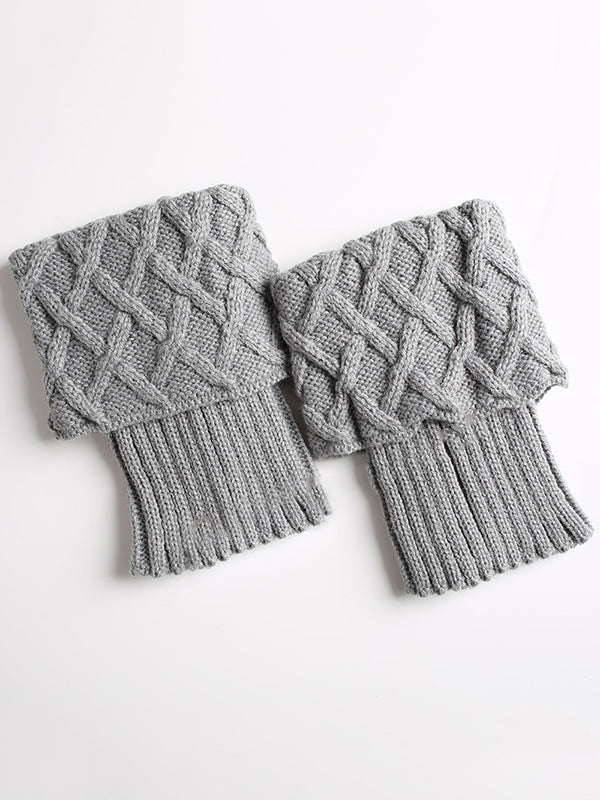 Original Creation Keep Warm Jacquard Solid Color Leg Warmers Accessories