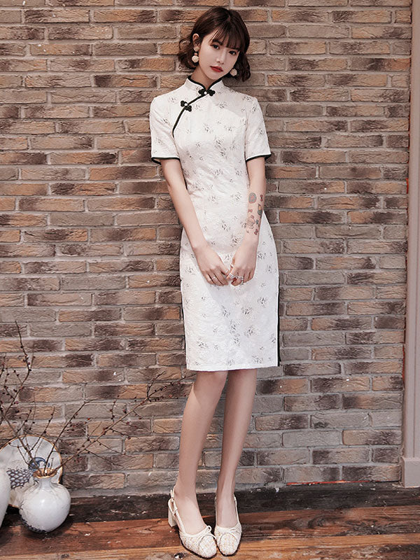 Original Applique Buttoned Stand Collar  Cheongsams