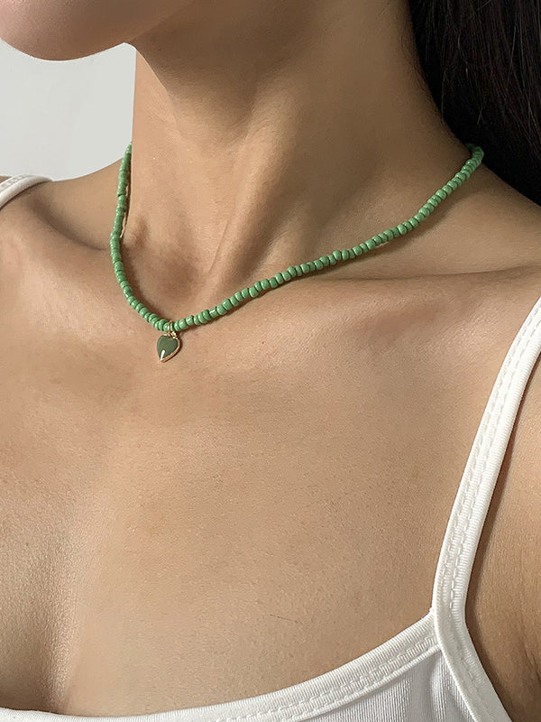 Original Solid Color Beads Necklace