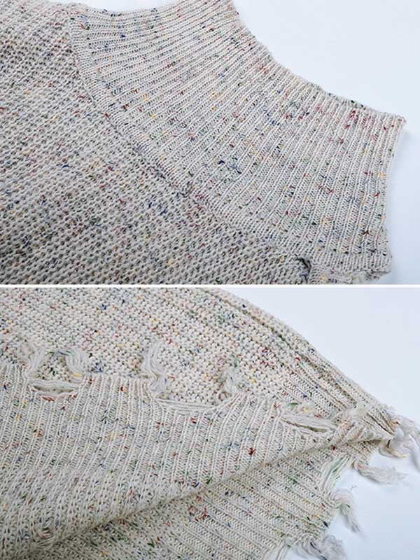 Urban Knitting Loose Hollow High-Neck Sweater