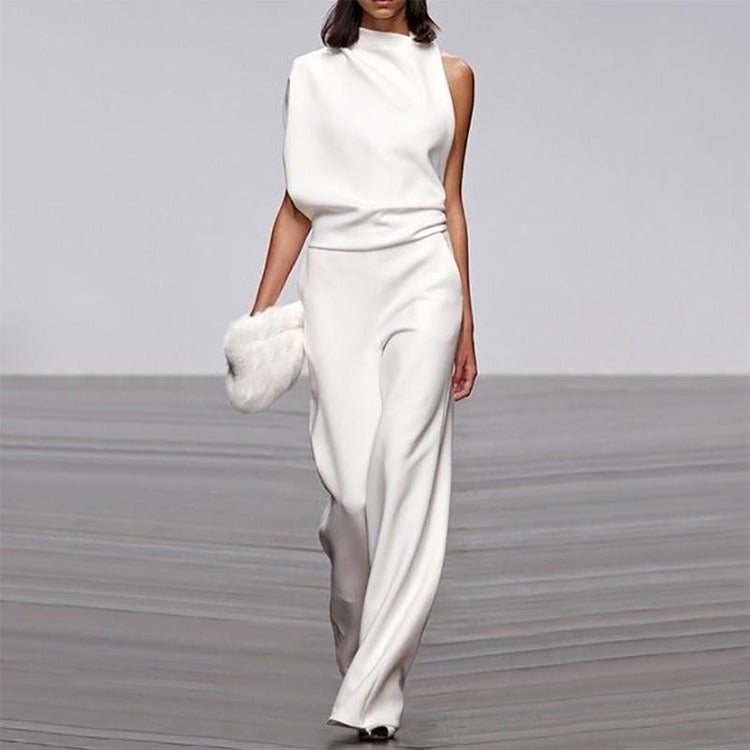 Long Sleeves Loose Solid Color Stand Collar T-Shirts Tops