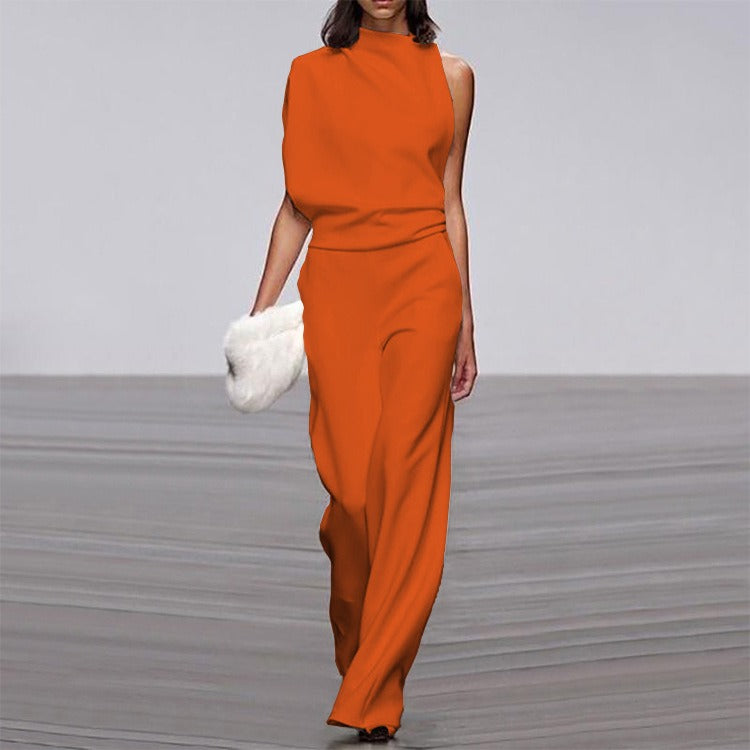 Long Sleeves Loose Solid Color Stand Collar T-Shirts Tops