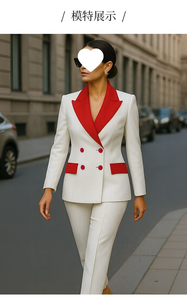 Buttoned Contrast Color Long Sleeves V-Neck Blouses&Shirts Tops