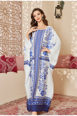 A-Line Loose Pleated Printed Split-Joint Tube Maxi Dresses